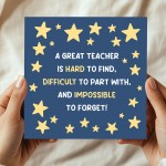 Teacher Appreciation Card Thank You Cards For School Nursery