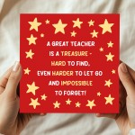 Great Teacher Appreciation Cards Thank You Card For School