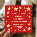 Great Teacher Appreciation Cards Thank You Card For School