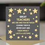 Teacher Thank You Card From Kids Best Teacher Card End of Term