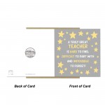 Great Teacher Thank You Cards Leaving School Nursery End of Term