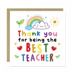 Teacher Card For Best Teacher Thank You Cards for Teacher Card
