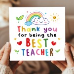 Teacher Card For Best Teacher Thank You Cards for Teacher Card