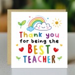 Teacher Card For Best Teacher Thank You Cards for Teacher Card