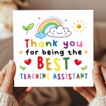 Teacher Card For Best Teaching Assistant Thank You Cards