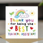 Teacher Card For Best Teaching Assistant Thank You Cards