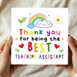 Teacher Card For Best Teaching Assistant Thank You Cards