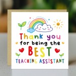 Teacher Card For Best Teaching Assistant Thank You Cards