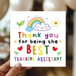 Teacher Card For Best Teaching Assistant Thank You Cards