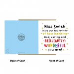 PERSONALISED Teacher Card Thank You Cards for Wonderful Teacher