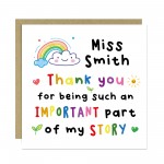 PERSONALISED Thank You Cards for Teacher Part Of My Story PERSONALISED Thank You Cards for Teacher Part Of My Story