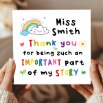 PERSONALISED Thank You Cards for Teacher Part Of My Story PERSONALISED Thank You Cards for Teacher Part Of My Story