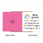 PERSONALISED Thank You Cards for Teacher Part Of My Story PERSONALISED Thank You Cards for Teacher Part Of My Story