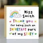 PERSONALISED Thank You Cards for Teacher Part Of My Story PERSONALISED Thank You Cards for Teacher Part Of My Story