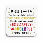 PERSONALISED Teacher Coaster Brilliantly Wonderful Teacher