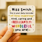 PERSONALISED Teacher Coaster Brilliantly Wonderful Teacher