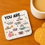 Birthday Gift For Best Friend Bestie Coaster Christmas Gift