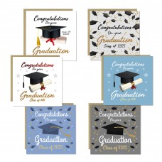 Graduation 2025 Cards Multipack of 6 Assortment Congratulations