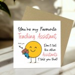Best Teaching Assistant Card From Children End of Term Thank You