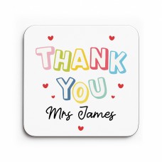 Personalised Thank You Gift For Teacher Coaster From Student