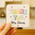 Personalised Thank You Gift For Teacher Coaster From Student