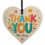 Teacher Thank You Personalised Wooden Heart Appreciation Gifts