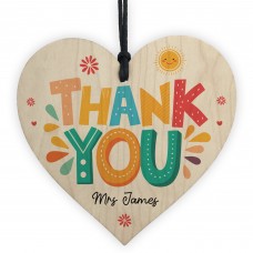 Teacher Thank You Personalised Wooden Heart Appreciation Gifts