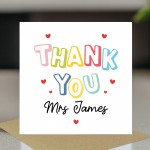 Personalised Teacher Thank You Cards End of Term Leaving School 