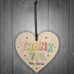Personalised Thank You Teacher Wooden Heart Gift End of Term 