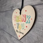 Personalised Thank You Teacher Wooden Heart Gift End of Term 