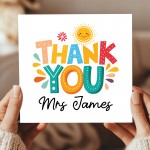 Personalised Thank You Card For Teachers Nursery School Teacher 