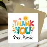 Personalised Thank You Card For Teachers Nursery School Teacher 