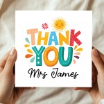 Personalised Thank You Card For Teachers Nursery School Teacher 