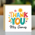 Personalised Thank You Card For Teachers Nursery School Teacher 