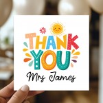 Personalised Thank You Card For Teachers Nursery School Teacher 