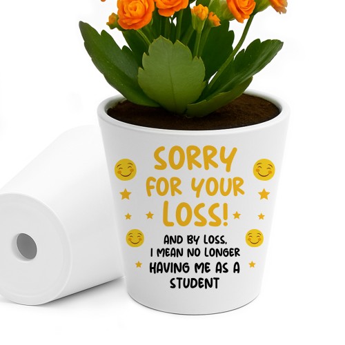 Funny Gift For Teacher Plant Pot 10cm x 9cm Sorry For Your Loss