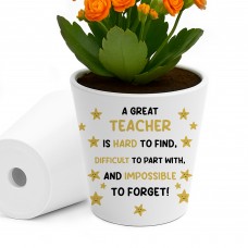 Gift For Great Teacher Plant Pot 10cm x 9cm Teacher Gift