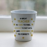 Gift For Great Teacher Plant Pot 10cm x 9cm Teacher Gift