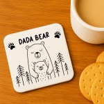 Dada Bear Coaster Gift For Dad From Daughter Son Birthday Father