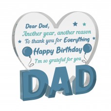 Birthday Gifts for Dad Heart Acrylic Plaque Dad Gifts from Son
