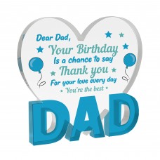 Gifts for Dad For Birthday Heart Acrylic Plaque Dad Gifts