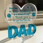 Gifts for Dad For Birthday Heart Acrylic Plaque Dad Gifts