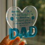 Gifts for Dad For Birthday Heart Acrylic Plaque Dad Gifts
