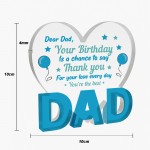 Gifts for Dad For Birthday Heart Acrylic Plaque Dad Gifts