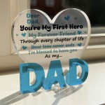 Gifts For Dad Birthday Gifts Acrylic Plaque MY HERO Dad Gift