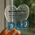 Gifts For Dad Birthday Gifts Acrylic Plaque MY HERO Dad Gift
