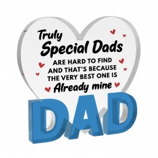Gifts For Special Dad Acrylic Heart Plaque 10cm x 10cm Dad