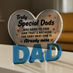 Gifts For Special Dad Acrylic Heart Plaque 10cm x 10cm Dad