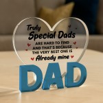 Gifts For Special Dad Acrylic Heart Plaque 10cm x 10cm Dad