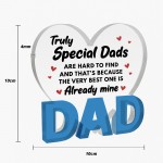 Gifts For Special Dad Acrylic Heart Plaque 10cm x 10cm Dad